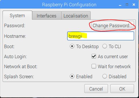 Raspberry Pi Configuration Interfaces Tab